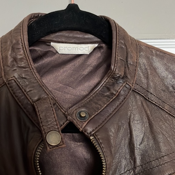 PROMOD BROWN LEATHER JACKET - Picture 7 of 10